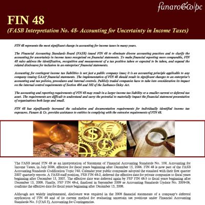 FIN 48 (FASB Interpretation No. 48 - Accounting for Uncertainty in Income Taxes)