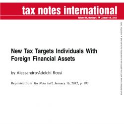 New Tax Targets Individuals With Foreign Financial Assets