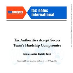 Tax Authorities Accept Soccer Team's Hardship Compromise, Tax Notes International