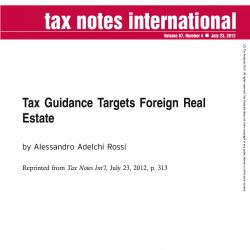 Tax Guidance Targets Foreign Real Estate