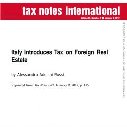 Italy Introduces Tax on Foreign Real Estate