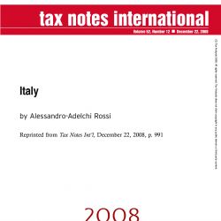 2008 Year in Review, Tax Notes International