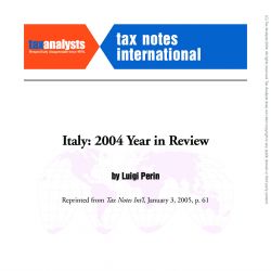 Italy:2004 Year in Review, Tax Notes International