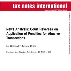News Analysis: Court Reverses on Application of Penalties for Abusive Transactions