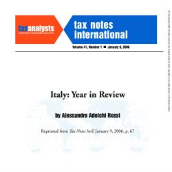 Italy - Year in Review, Tax Notes International