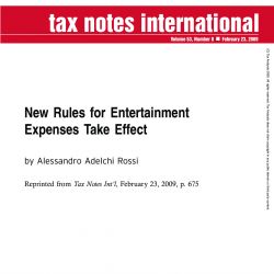 New Rules for Entertainment Expenses Take Effect, Tax Notes International