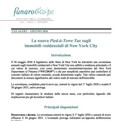 La nuova Pied-&agrave;-Terre Tax sugli immobili residenziali di New York City