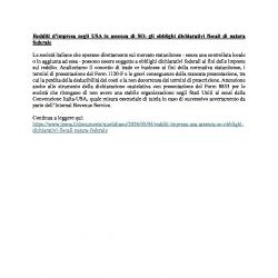 Redditi d&rsquo;impresa negli USA in assenza di SO: gli obblighi dichiarativi fiscali di natura federale
