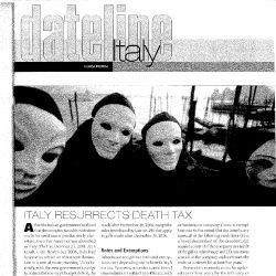 Italy Resurrects Death Tax, Journal of International Taxation