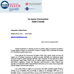 La nuova Convenzione Italia-Canada, Fondazione Telos