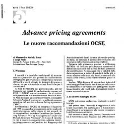 Advance pricing agreements-Le nuove raccomandazioni OCSE, Il Fisco n.25/2000