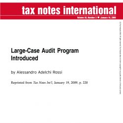 Large-Case Audit Program Introduced, Tax Notes International