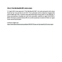 USA: il "One Big Beautiful Bill" entra in vigore